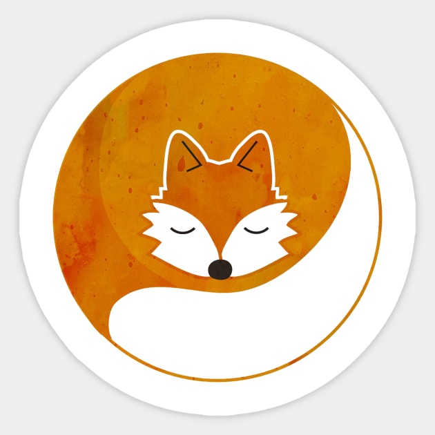 Sleepy Fox Sticker by albdesigns